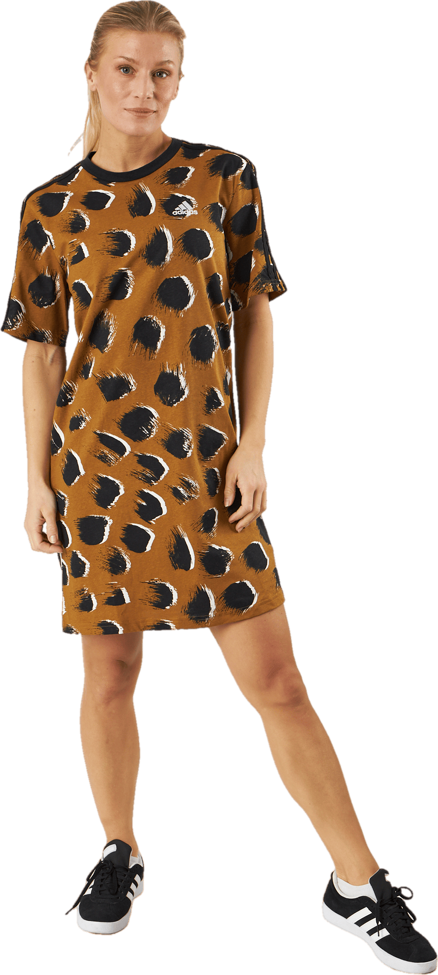 Essentials 3-Stripes Single Jersey Boyfriend Tee Dress Brostr/Multco/Black, Female, Apparels, skirts & dresses, Multi color, S