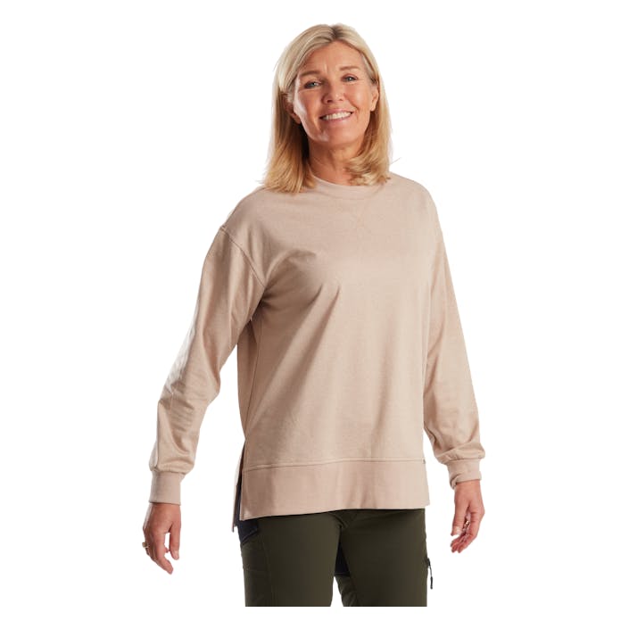Rose Reco Sweatshirt Cream Beige, Female, Apparels, Shirts, Beige, L