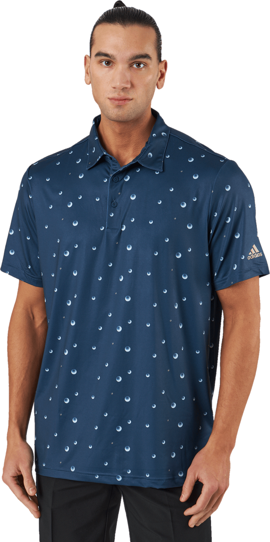 Ult Allover Prt Crenav/white/hemp, Male, Apparels, T-shirt, Golf, Blue, XL