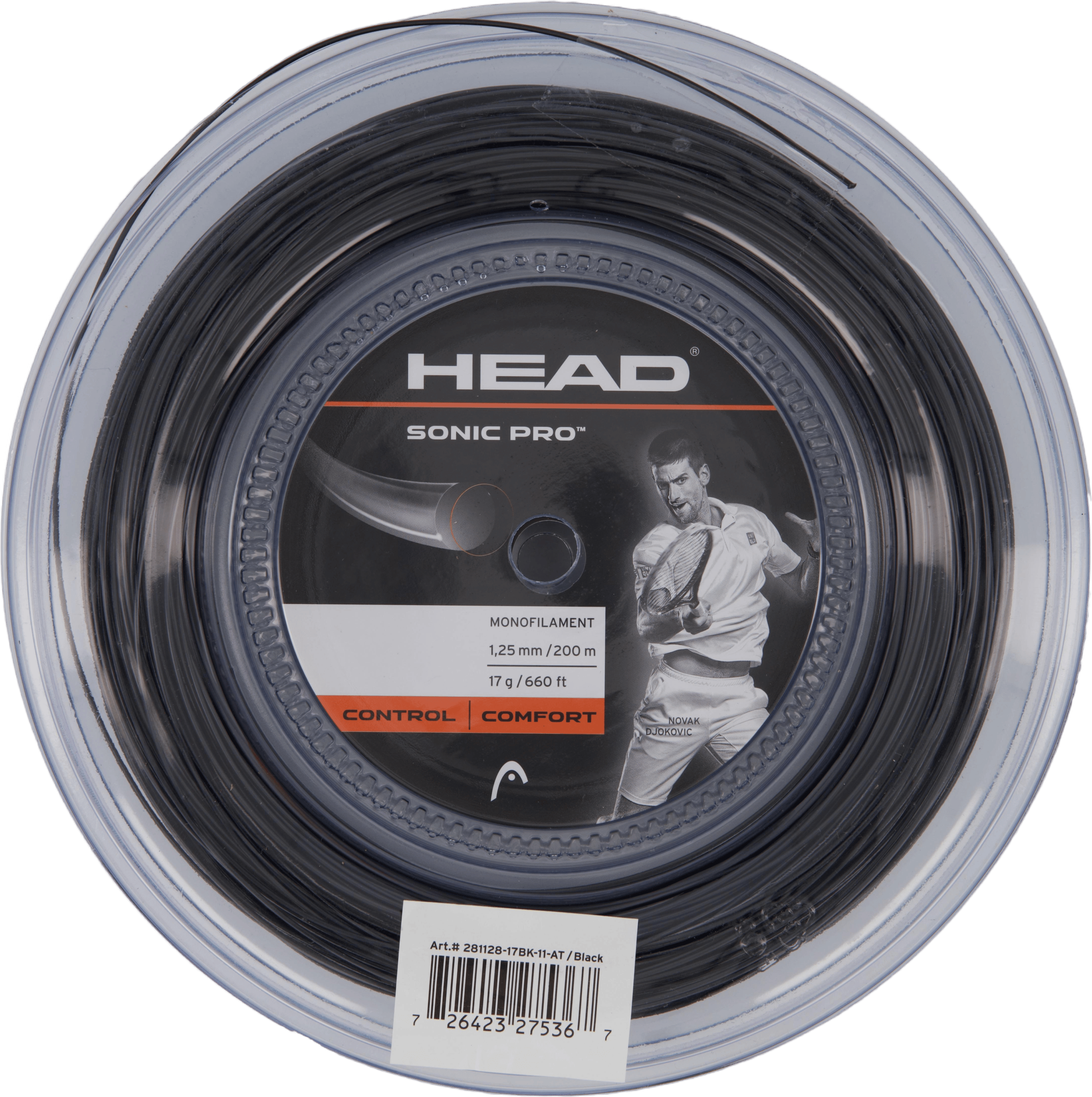 Sonic Pro Rolle Black, Unisex, Equipo, equipo de entrenamiento, Tenis, Negro, 1,25 mm