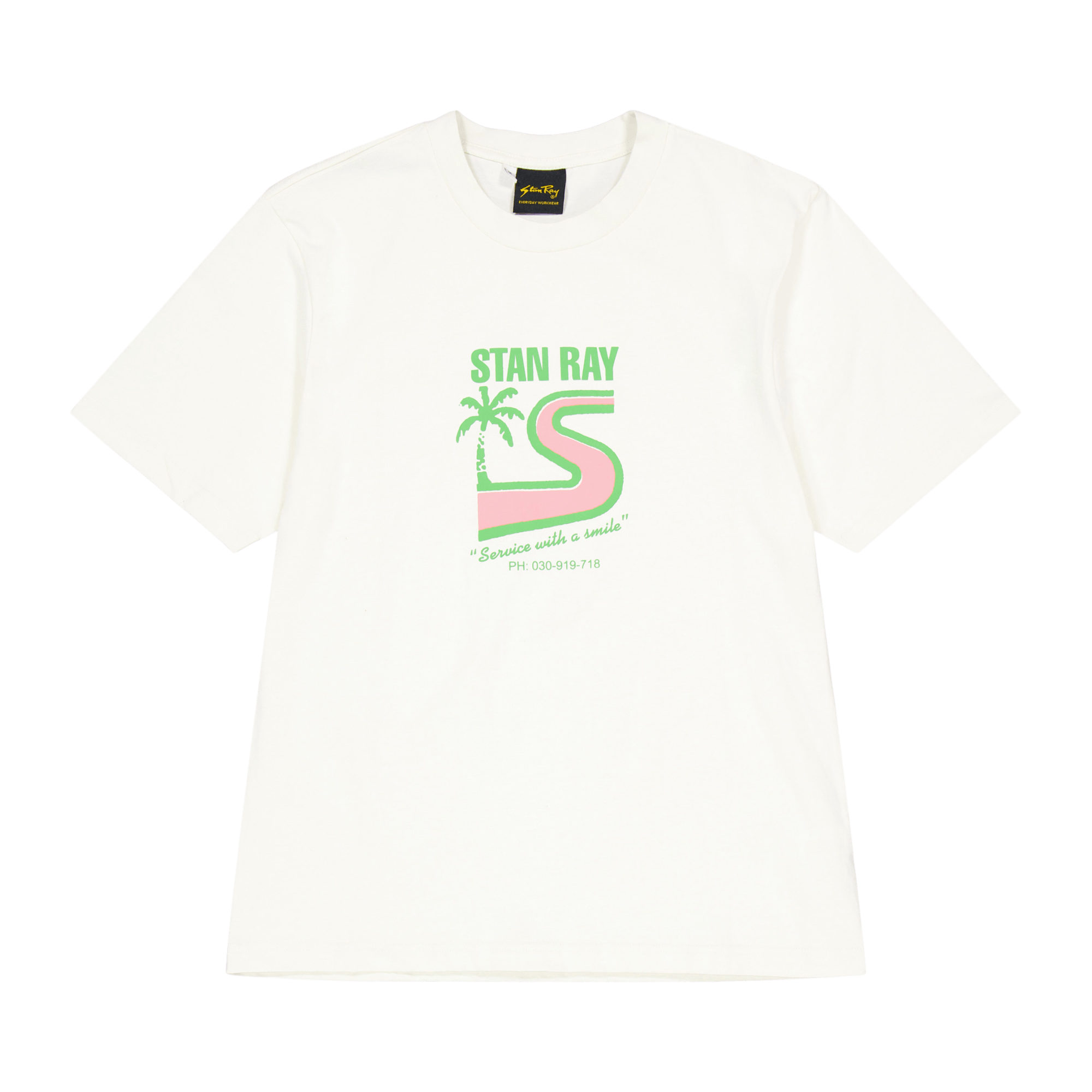 Service With A Smile Tee Natural, Unisex, Ropa, Tops, Blanco, L