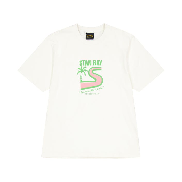 Service With A Smile Tee Natural, Unisex, Ropa, Tops, Blanco, L