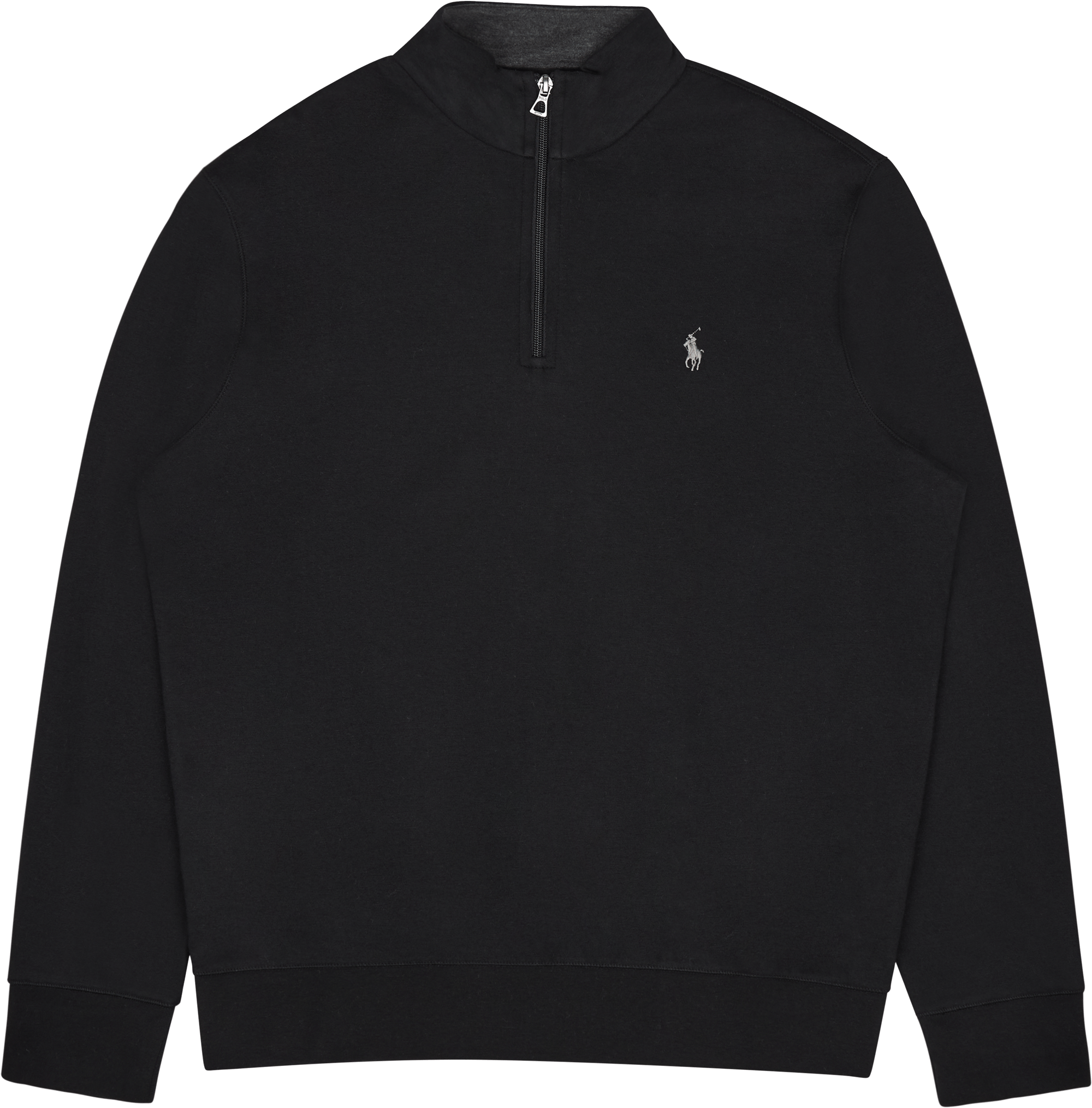 Polo Ralph Lauren Luxury Jersey Quarter Zip Pull Polo, Male, Apparels, hoodies and sweatshirts, Black, M
