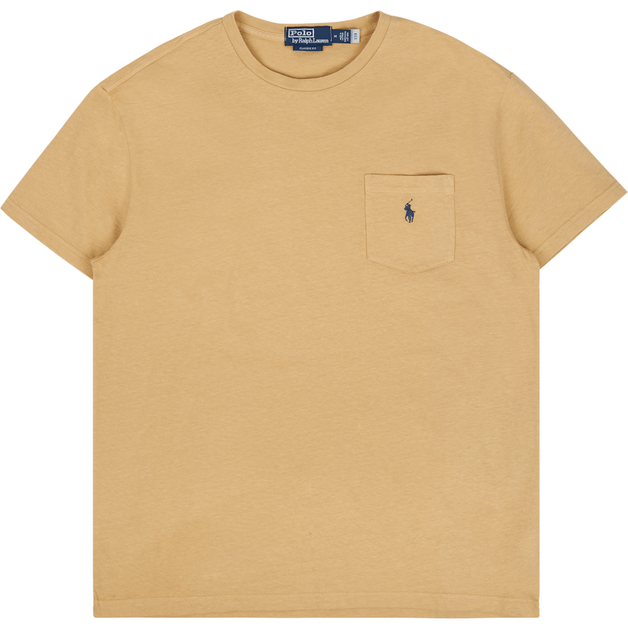 Classic Fit Cotton-Linen Pocket T-Shirt Vintage Khaki