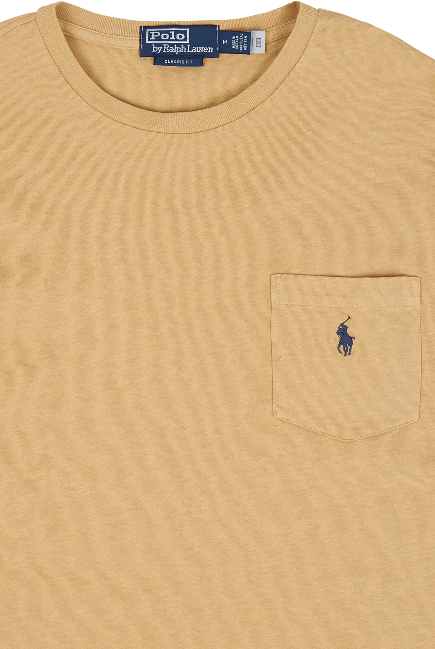 Classic Fit Cotton-Linen Pocket T-Shirt Vintage Khaki - Bild 3