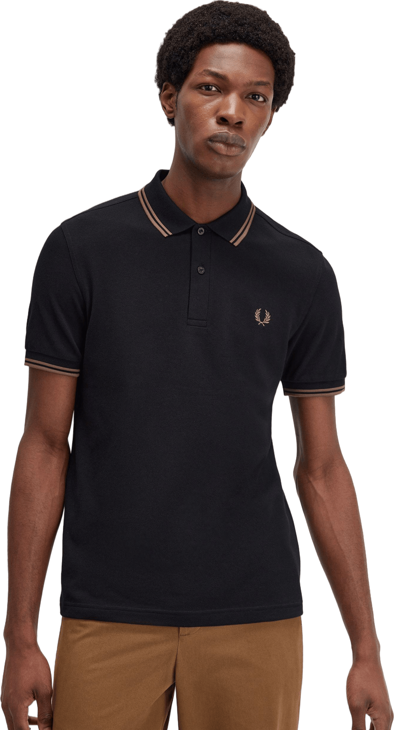 Fred Perry Twin Tipped Fp Shirt Q27, Male, Odzież, Tops, Czarny, S