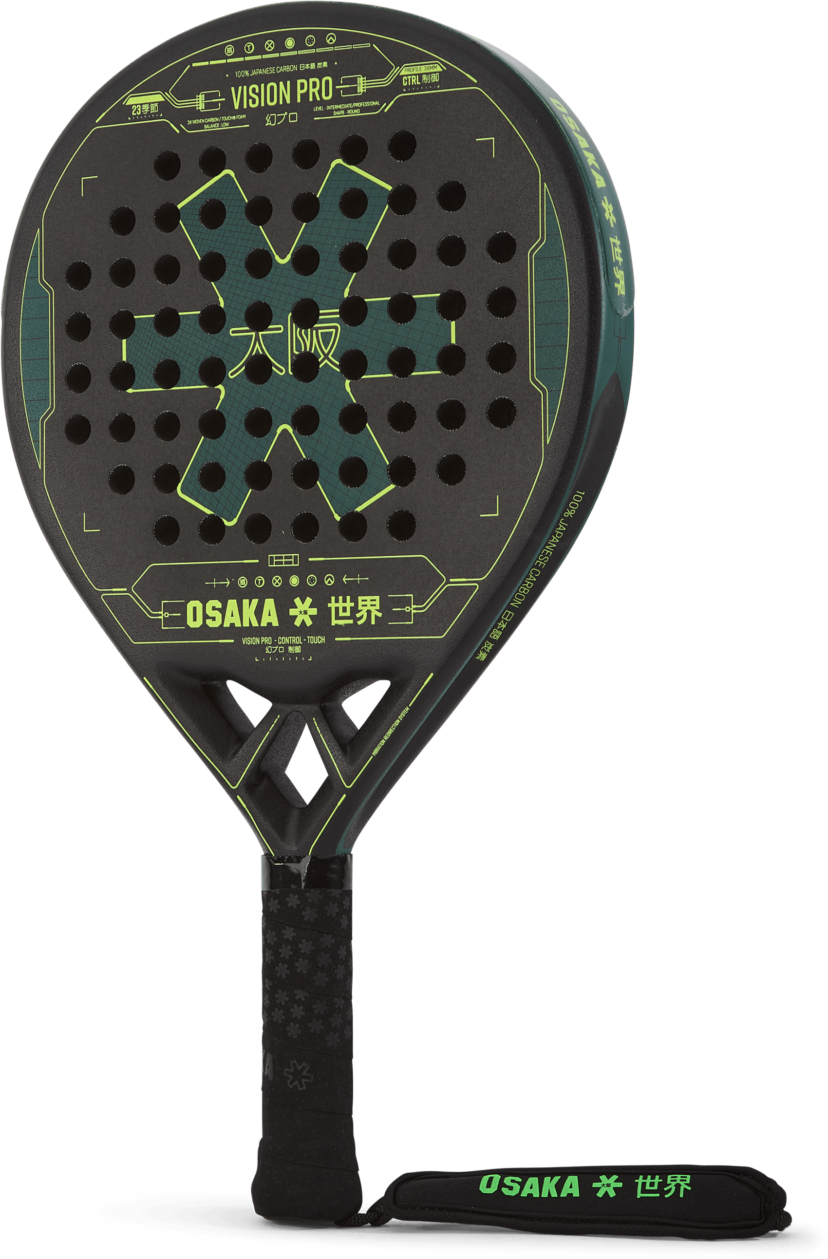 Osaka Vision Pro Control Touch, Unisex, Attrezzature, racchette, Padel, Verde, ONESIZE