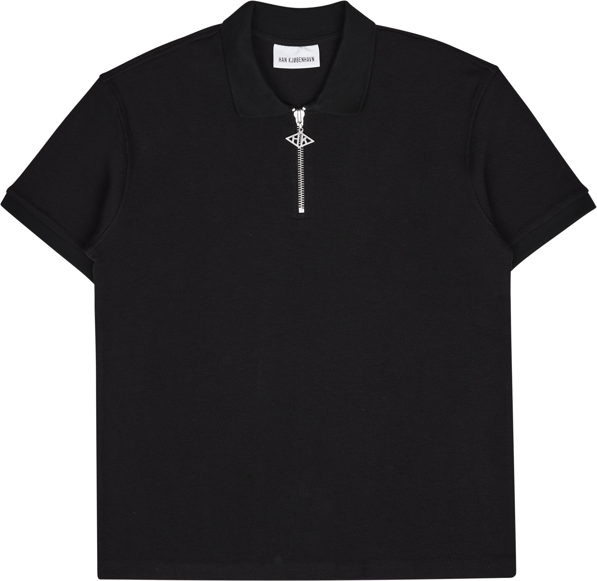 Polo Zip Short Sleeve Black