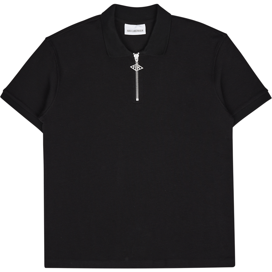 Polo Zip Short Sleeve Black