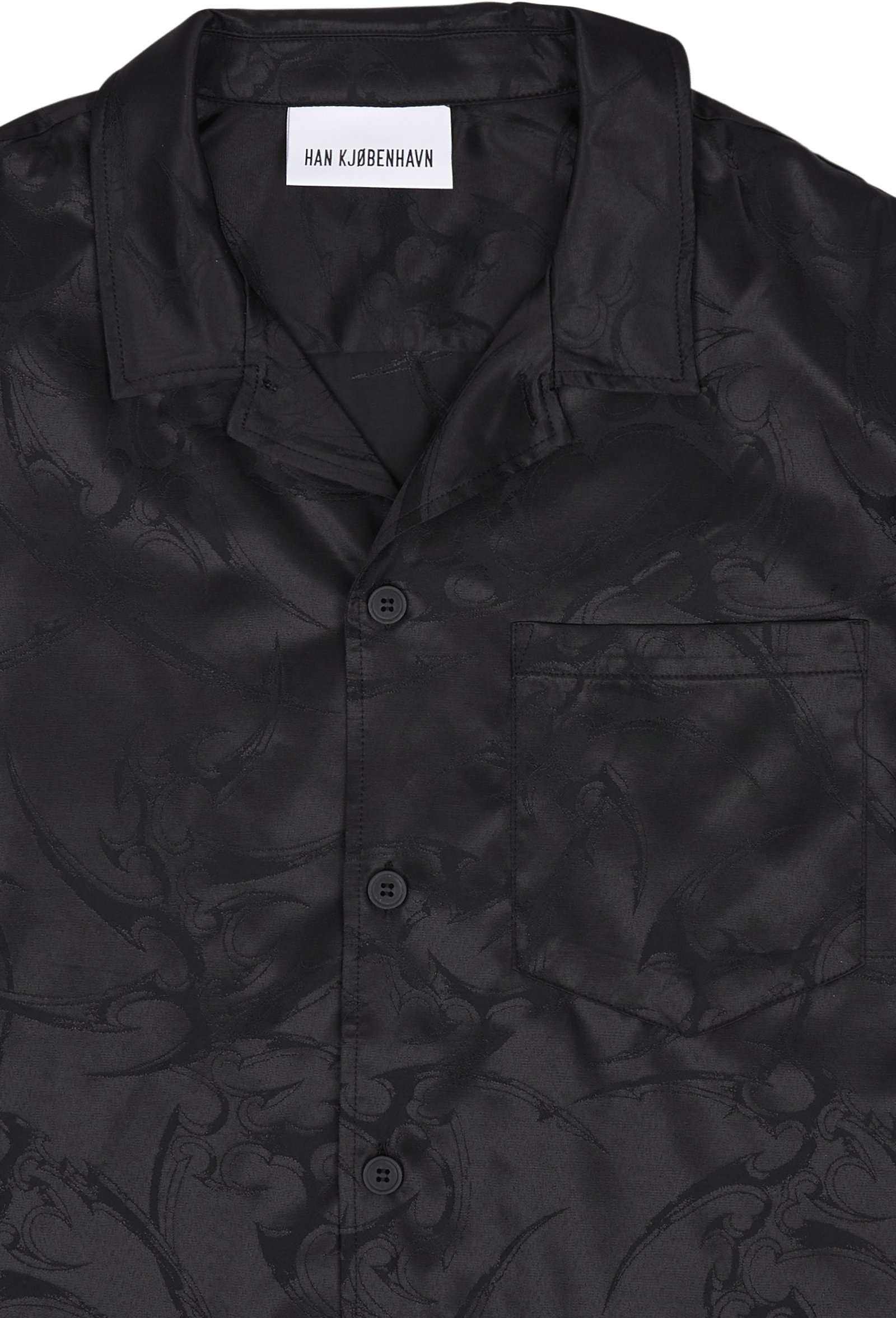 Jacquard Summer Shirt Short Sl Black - Bild 3