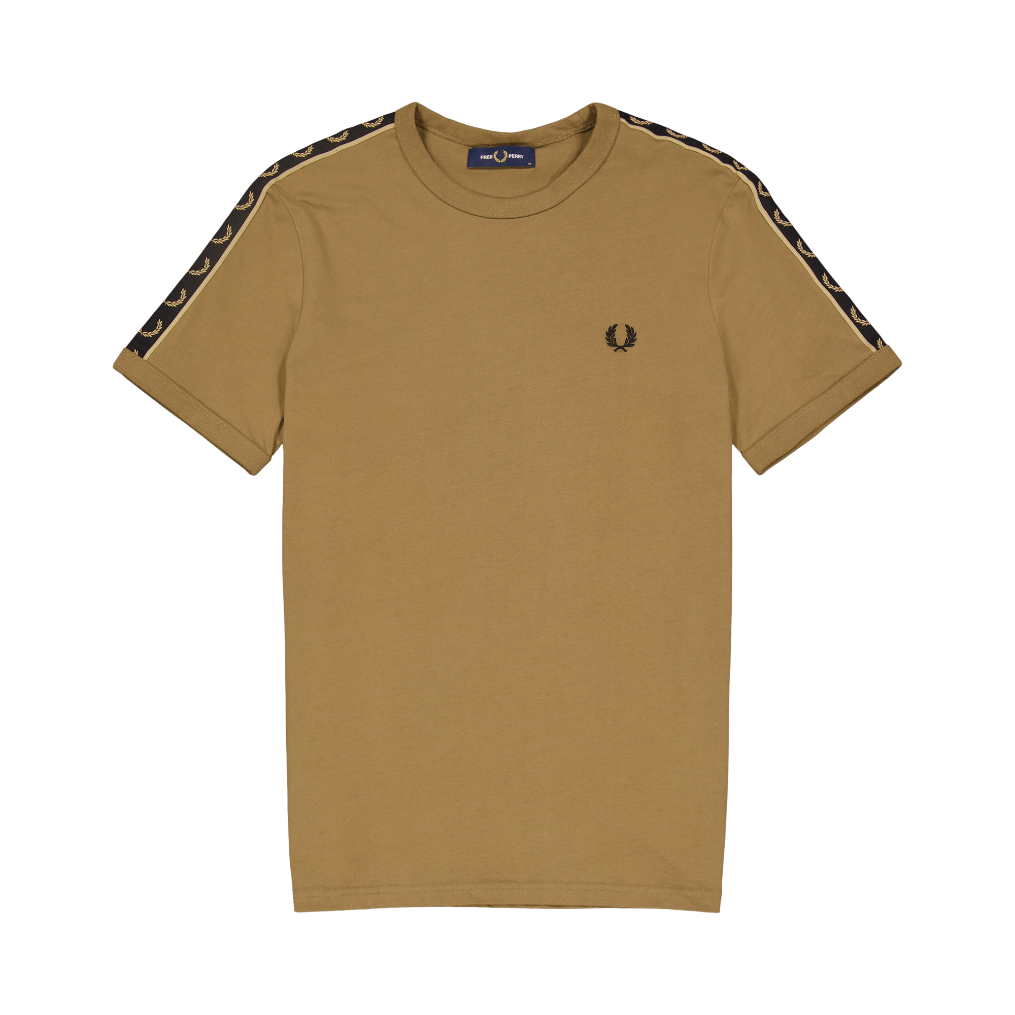 Fred Perry C Taped Ringer T-shirt R44, Male, Odzież, Tops, Beżowy, XL