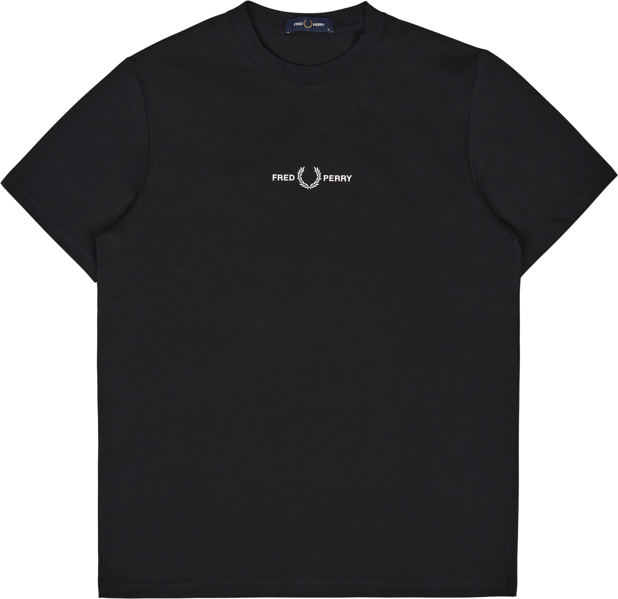 Fred Perry Embroidered T-shirt 102, Male, Odzież, Tops, Czarny, S