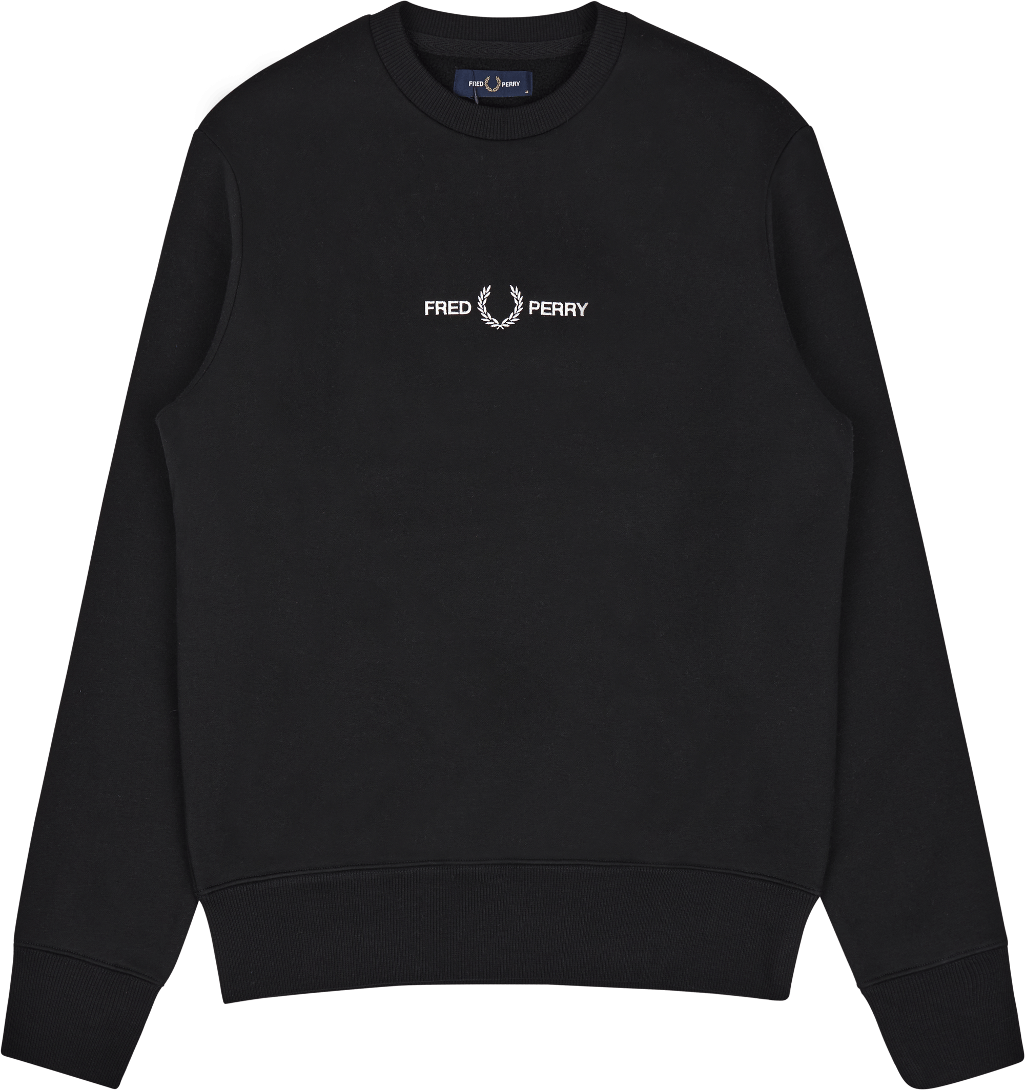Fred Perry Embroid Sweatshirt 102, Male, Odevy, mikiny a mikiny, Čierna, XL