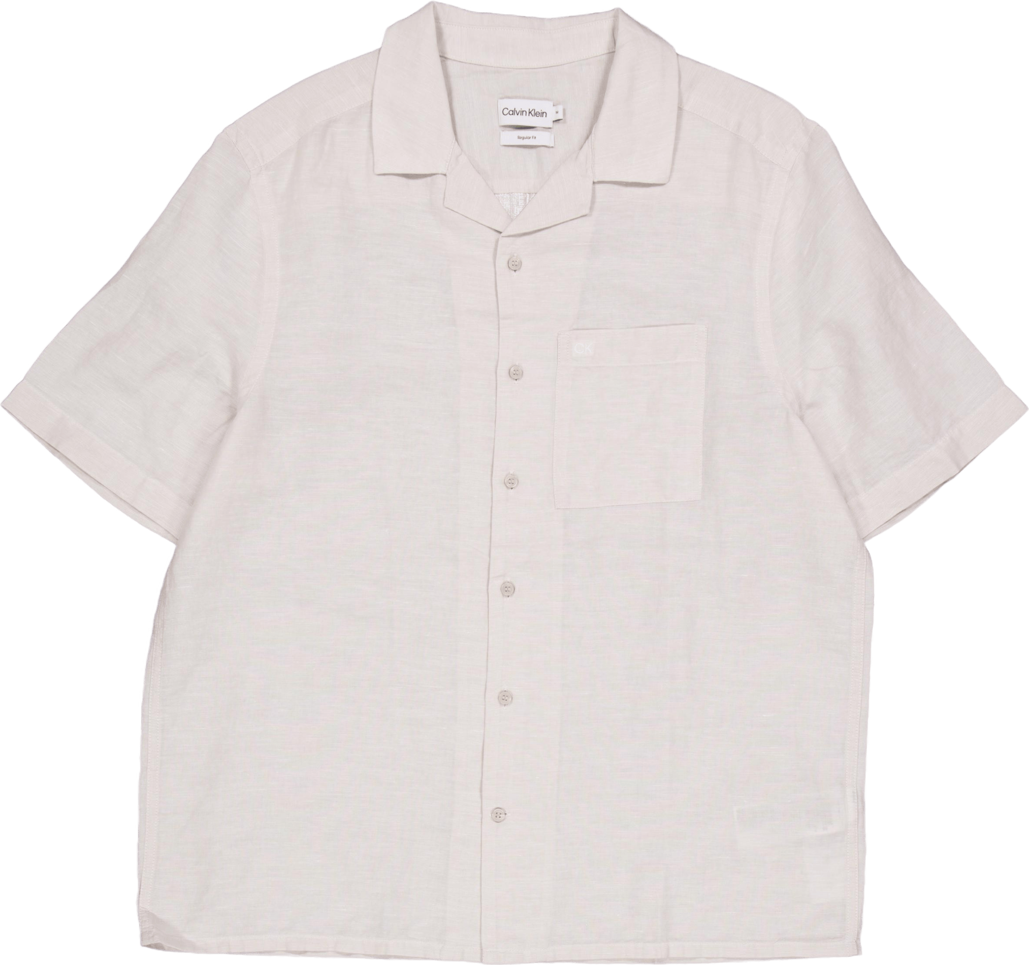 Calvin Klein Linen Cotton Cuban S/s Shirt Ace
