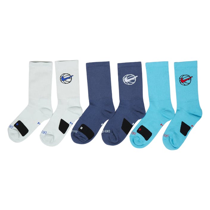 U Nk Ed Crew Bball 3pr, Unisex, Odzież, Skarpety, wielokolorowy, L | EU 42-46 | UK 8-11 | US 8-12