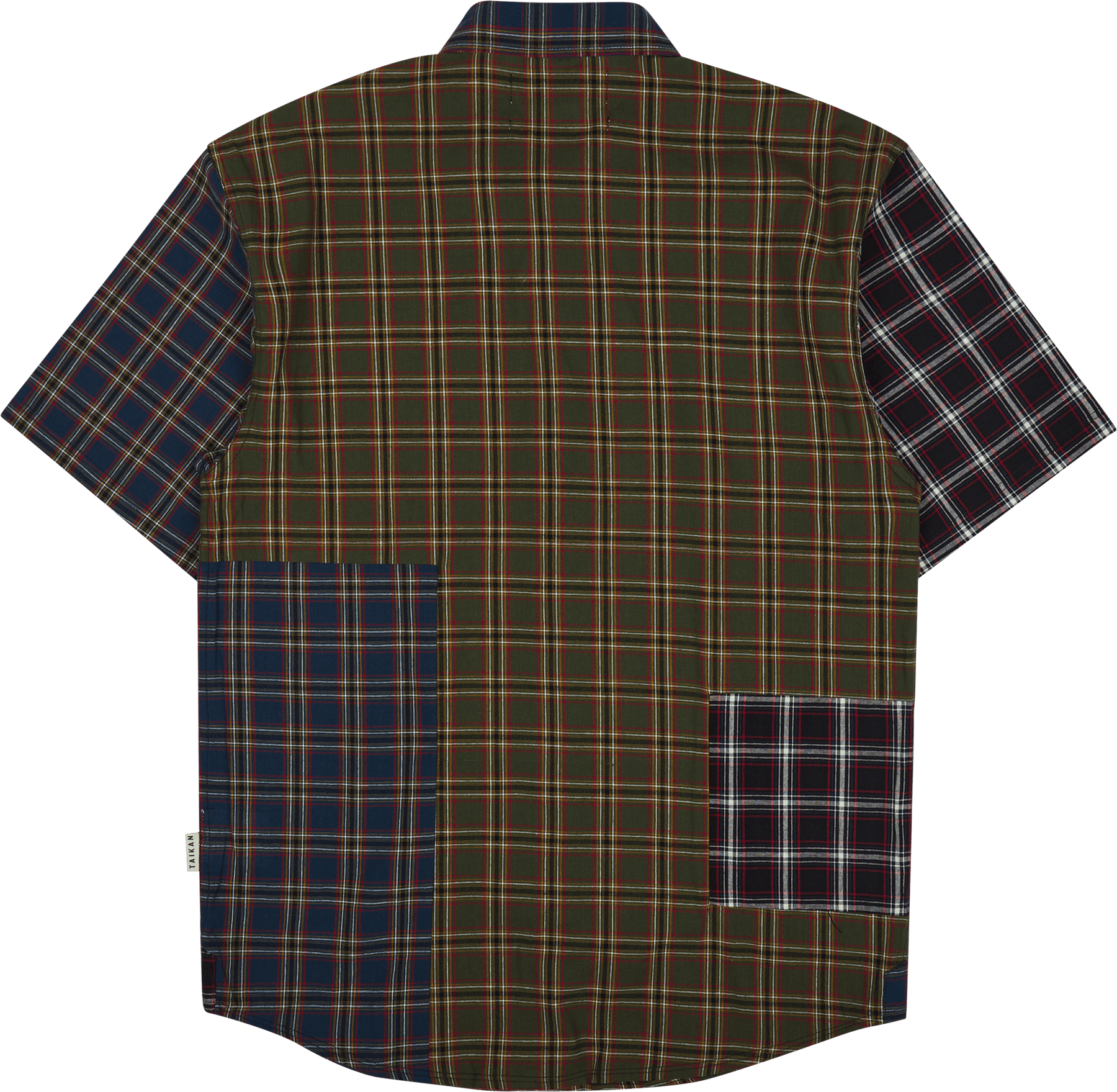 Patchwork S/s Shirt Olive Plaid - Bild 2