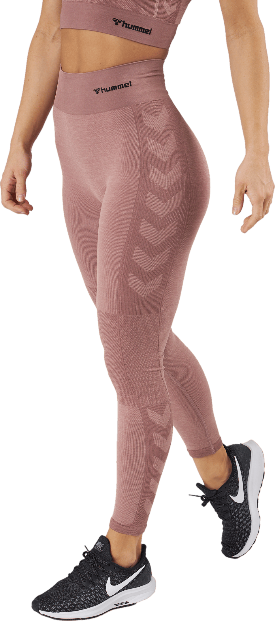 Hmlclea Seamless Mid Waist Tig Woodrose/rose Taupe Melange - Bild 2