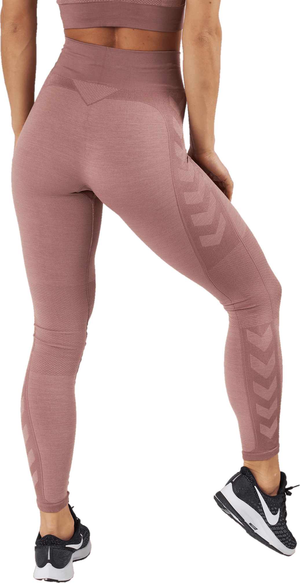 Hmlclea Seamless Mid Waist Tig Woodrose/rose Taupe Melange - Bild 3