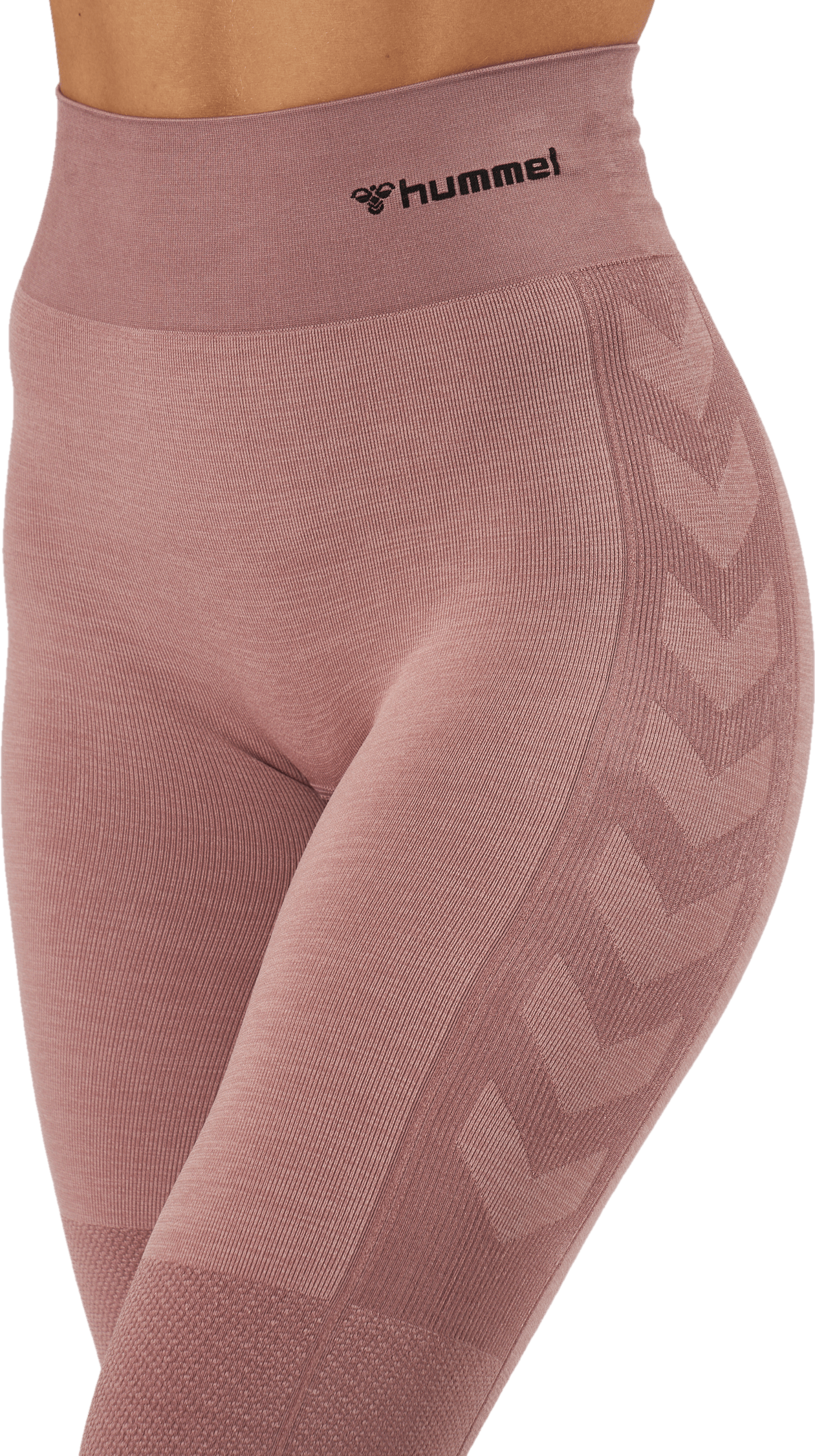 Hmlclea Seamless Mid Waist Tig Woodrose/rose Taupe Melange - Bild 4