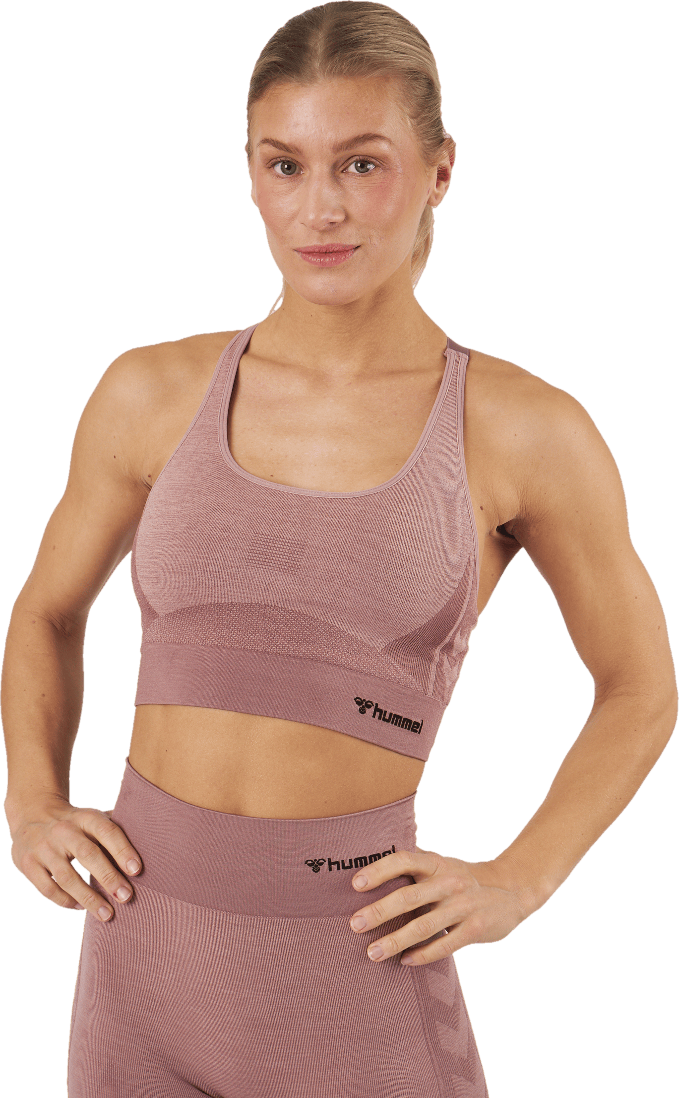 Hmlclea Seamless Sports Top Woodrose/rose Taupe Melange