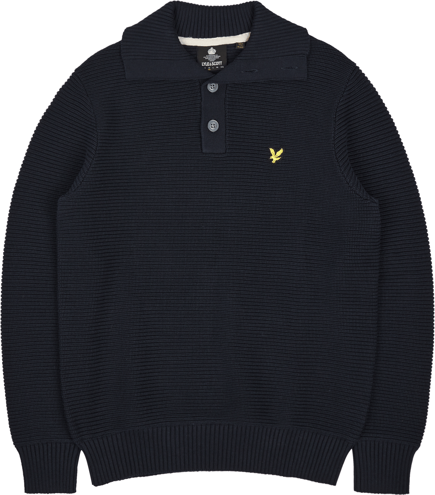 Lyle & Scott Chunky Rib Button Neck Z271 Dark