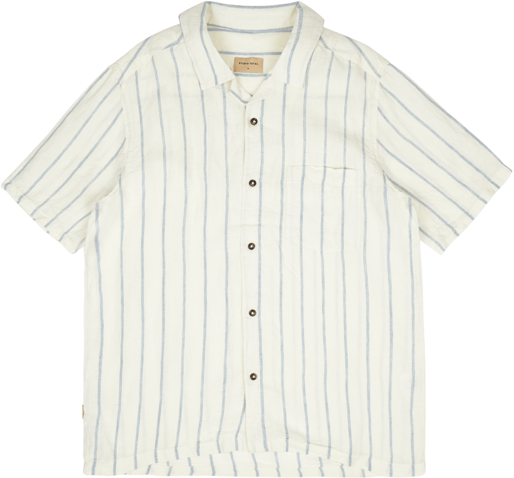 Camp Collar Ss Linen Shirt Print