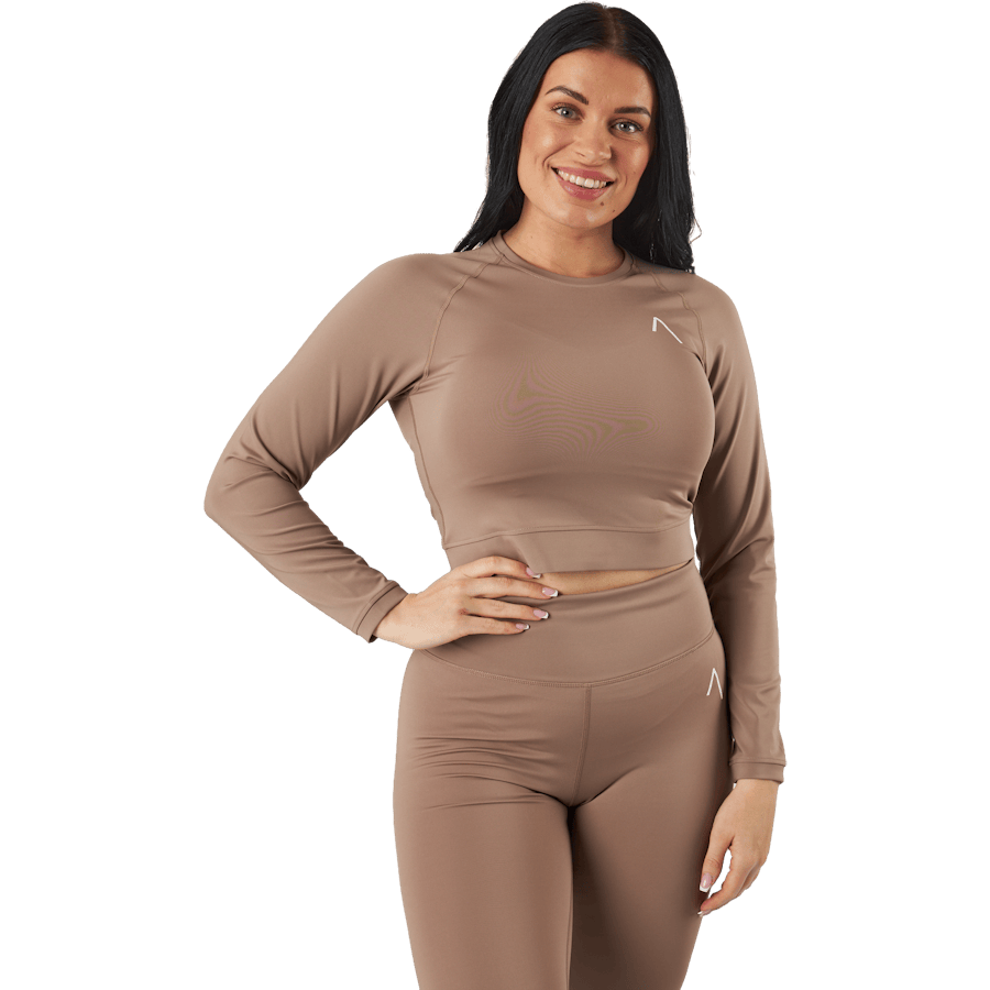Blacc Recy Long Sleeve Top Taupe Grey
