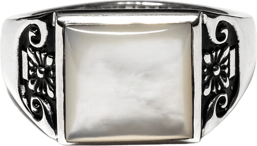Collegiate Ring Blank Silver 925/mother Of Pearl, Unisex, Apparatuur, andere accessoires, Zilver, M