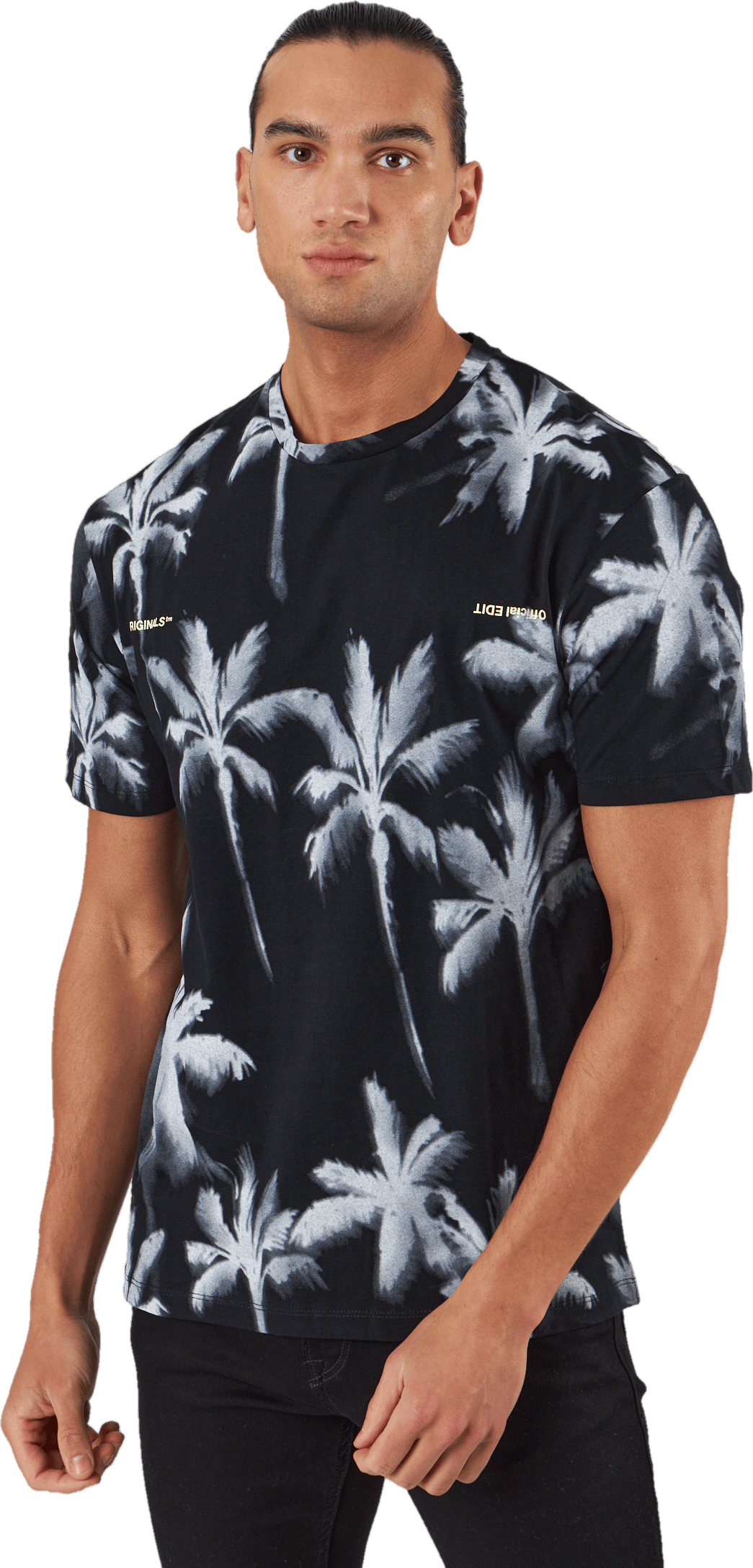 Palm Tree Print T-shirt Blue