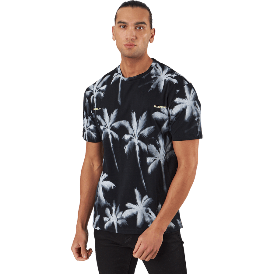 Palm Tree Print T-shirt Blue