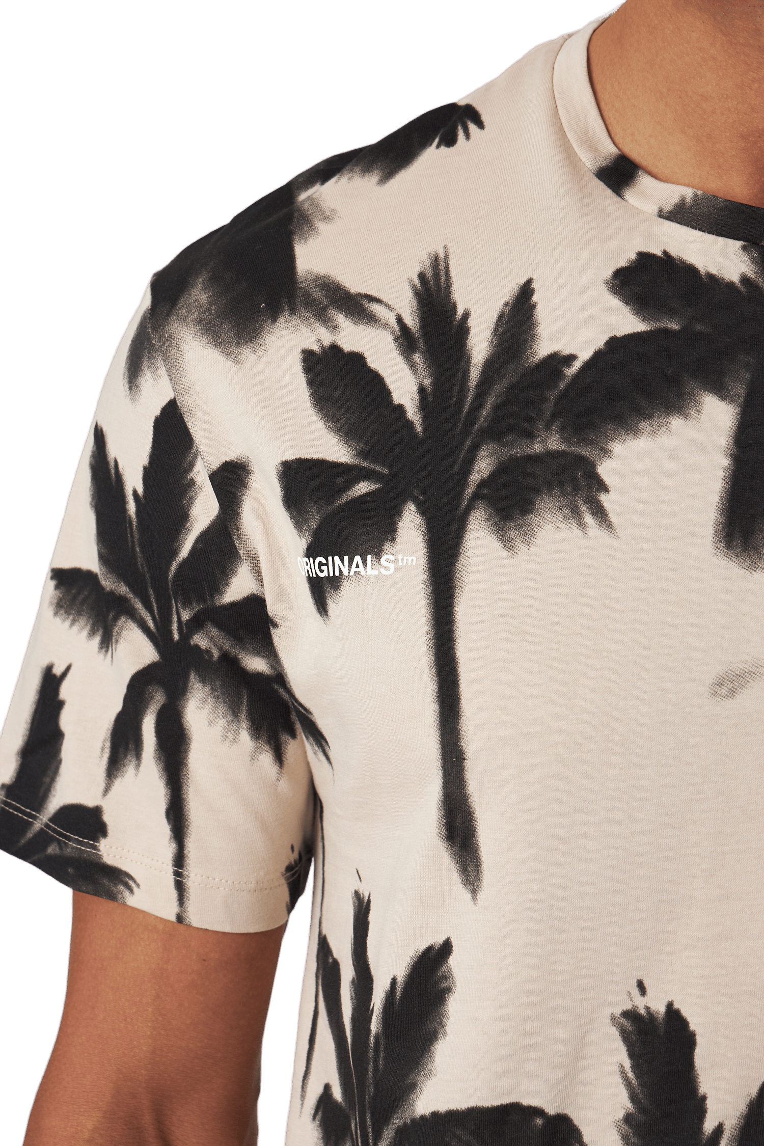 Palm Tree Print T-shirt White - Bild 4