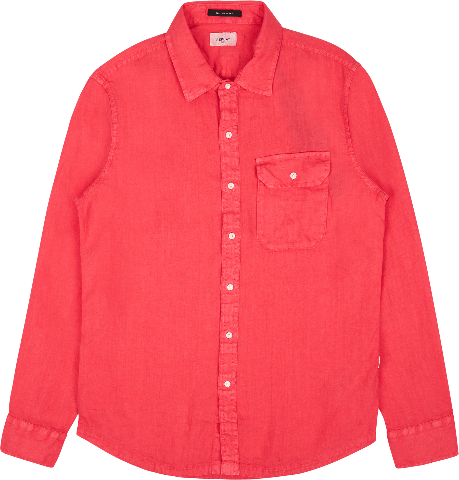 Replay Linen Shirt 259 Coral Red