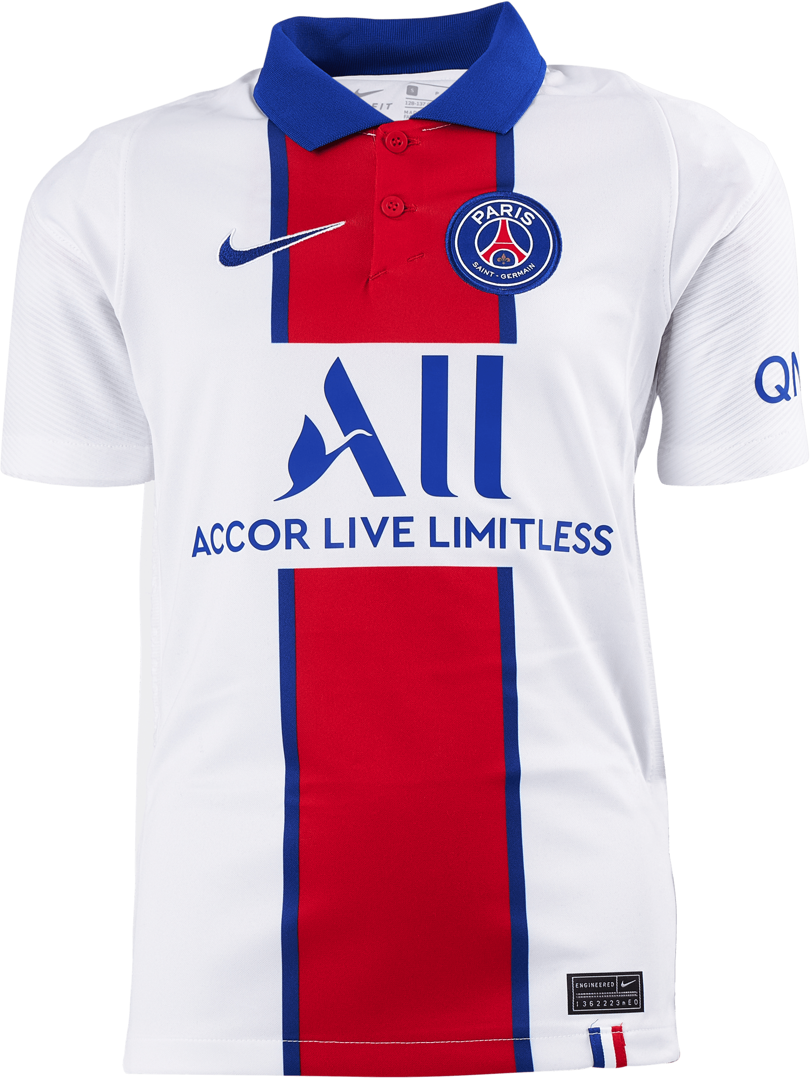 Psg Away Shirt 20/21 Kids White