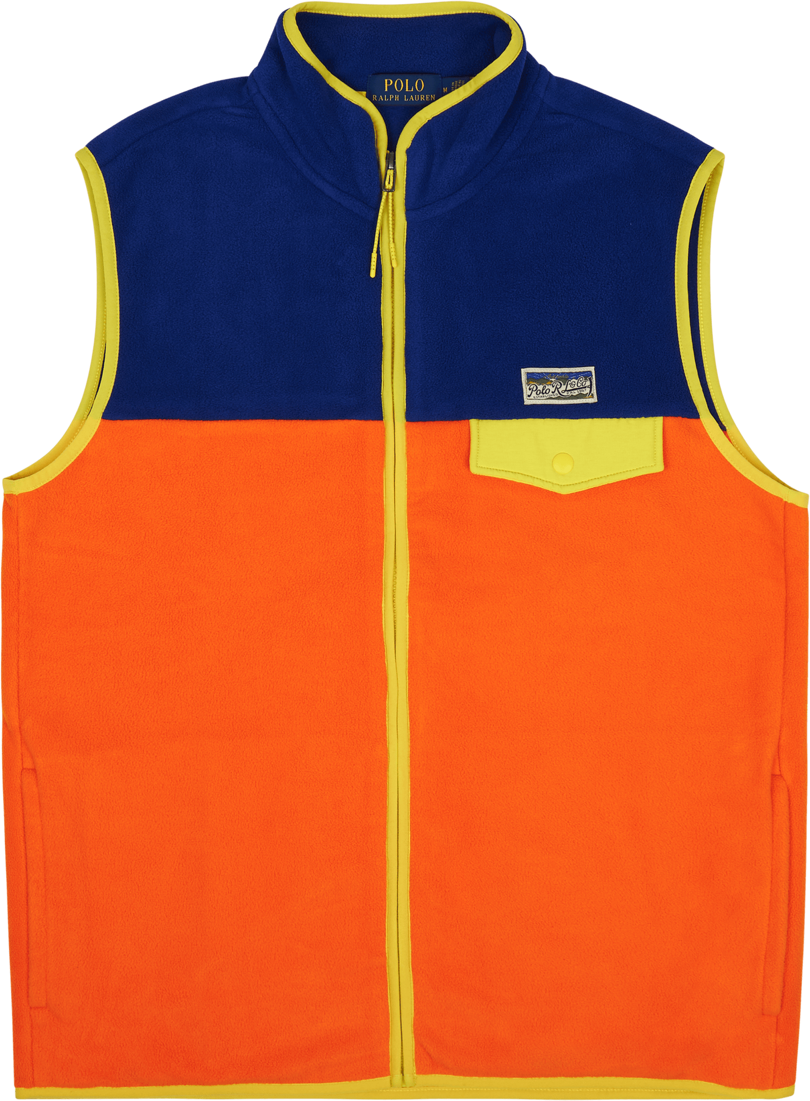 Color-Blocked Brushed Fleece Vest Sailing Orange Multi