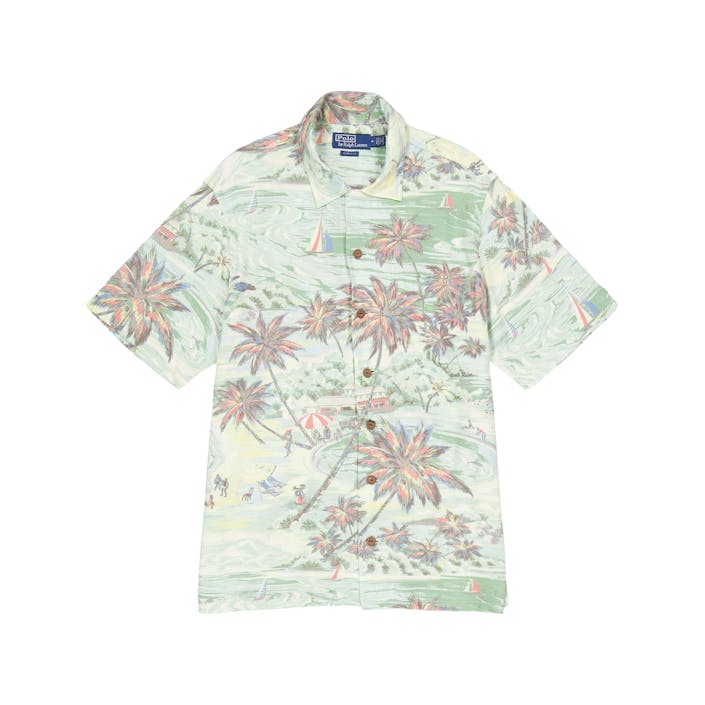 Classic Fit Printed Poplin Camp Shirt Hawaiian Beach Bazaar, Male, Kläder, Tops, L