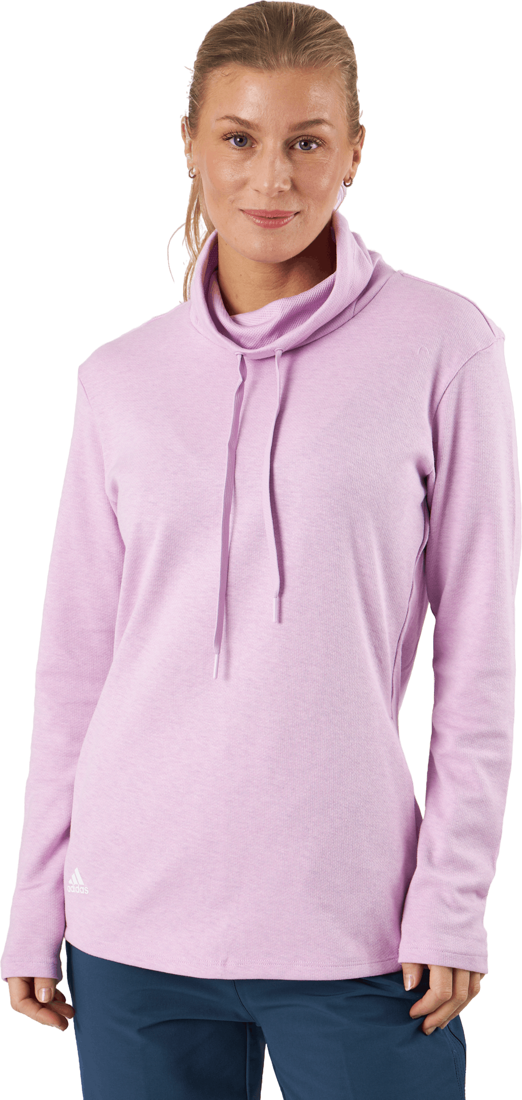 Mélange High Mock Golf Pullover Bliss Lilac Mel, Female, Apparels, Shirts, Pink, L