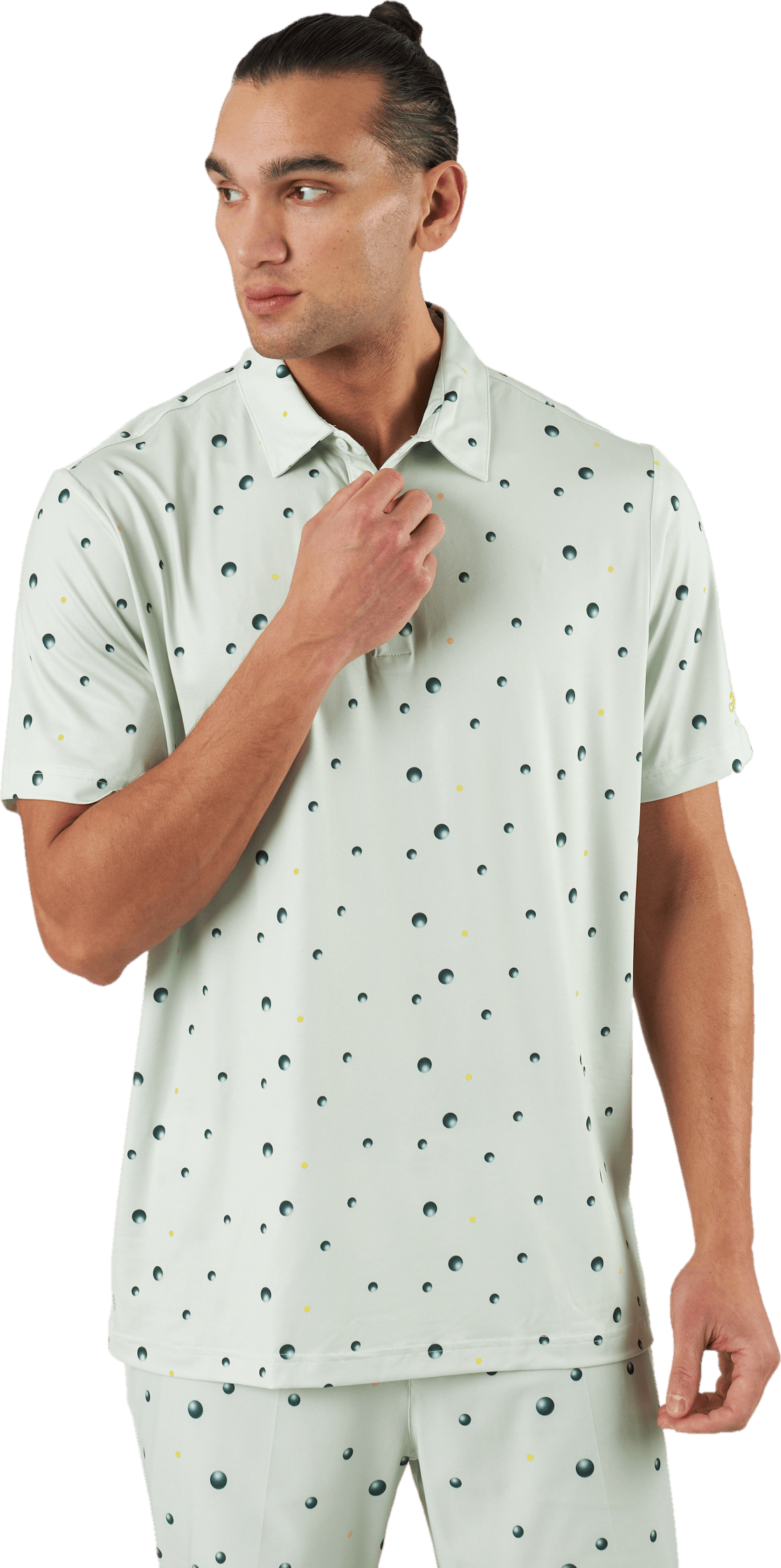 Ultimate365 Allover Print Golf Polo Shirt Linen Green / Shadow Green / Impact Yellow, Male, Odzież, Podkoszulek, Biały, XL