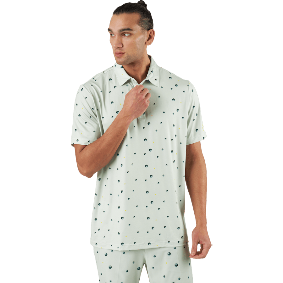 Ultimate365 Allover Print Golf Polo Shirt Linen Green / Shadow Green / Impact Yellow