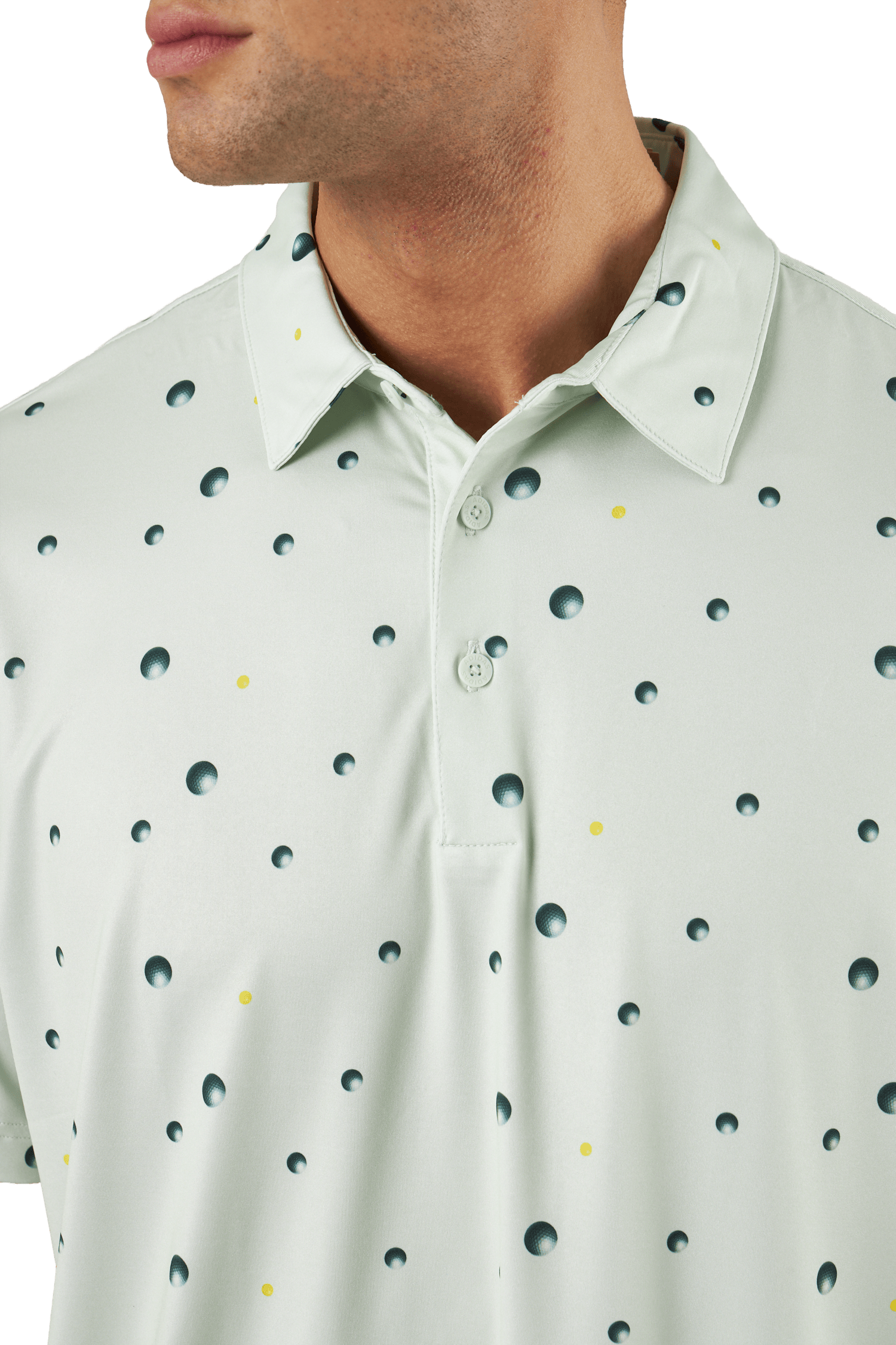 Ultimate365 Allover Print Golf Polo Shirt Linen Green / Shadow Green / Impact Yellow - Bild 4