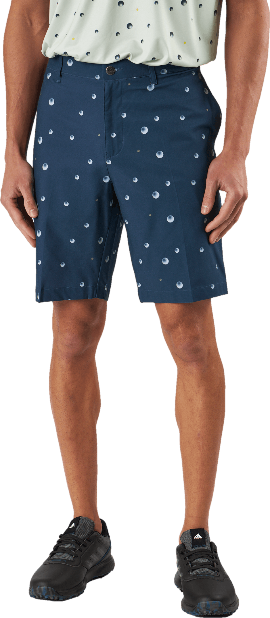 Ultimate365 Allover Print 9-Inch Golf Shorts Crew Navy / Grey One / Hemp, Male, Kläder, Byxor, Blå, 38