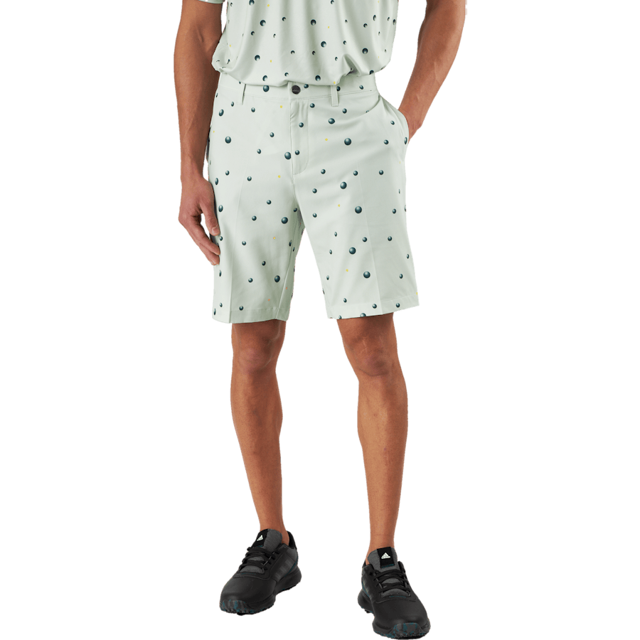 Ultimate365 Allover Print 9-Inch Golf Shorts Linen Green / Shadow Green / Impact Yellow