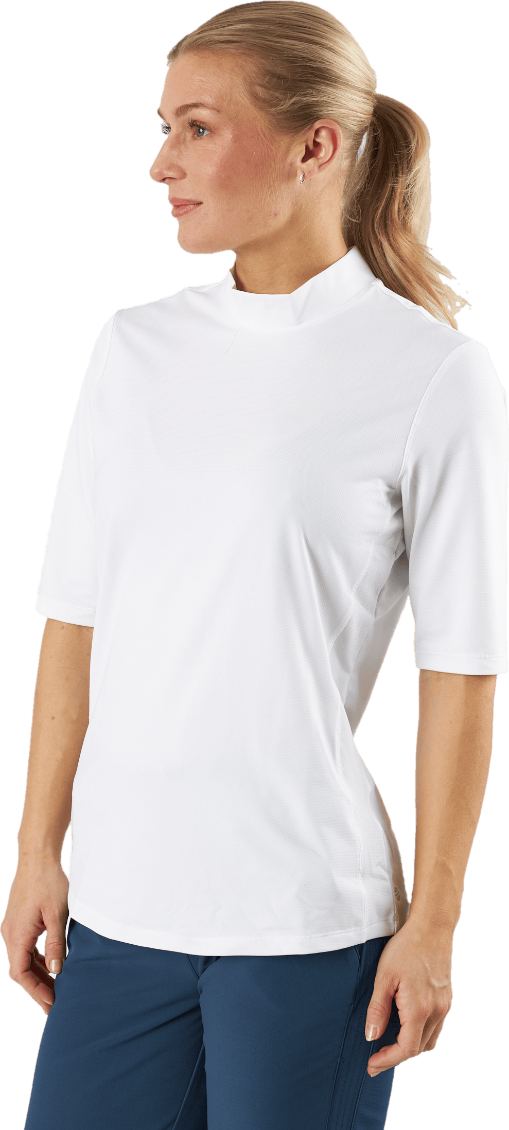 Essentials Mock Polo Shirt White - Bild 2