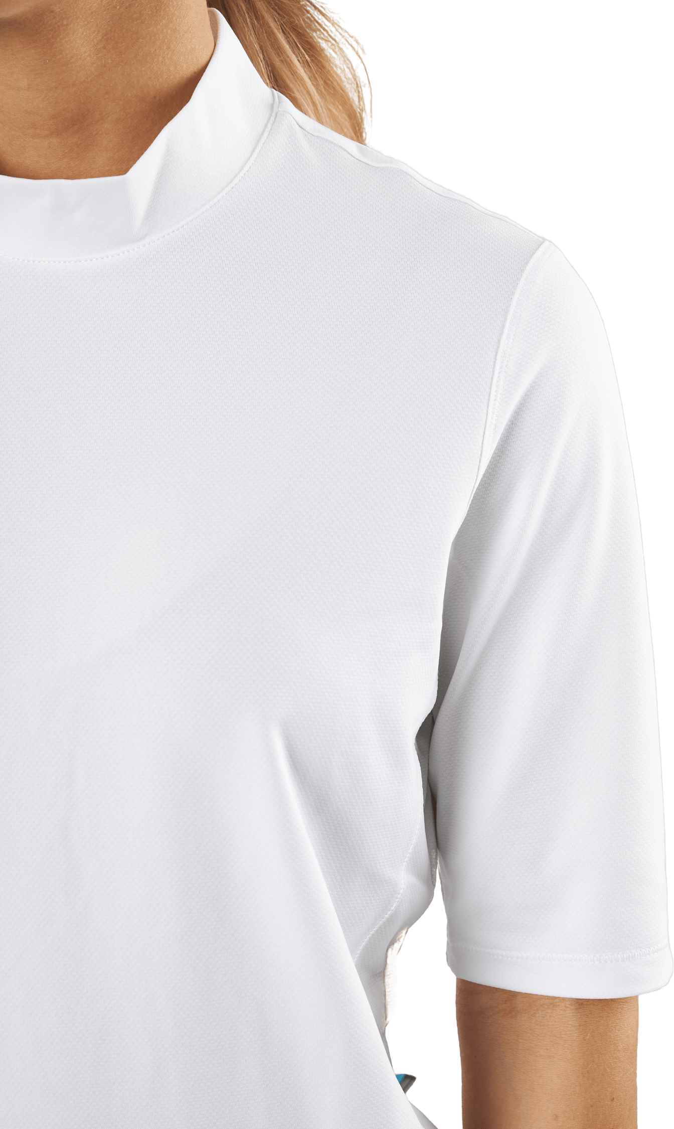 Essentials Mock Polo Shirt White - Bild 4