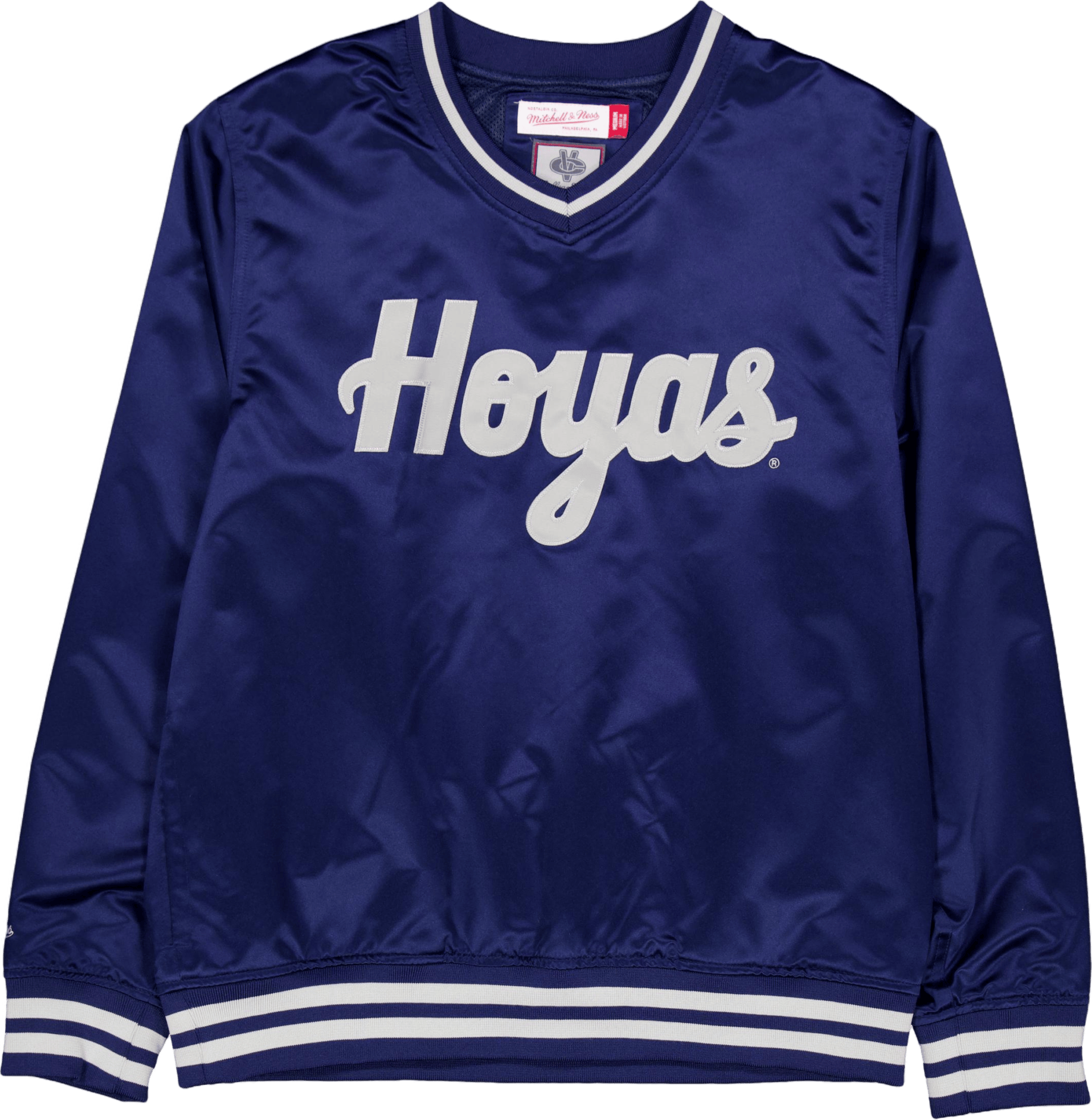 Sideline Pullover Satin Jacket Navy