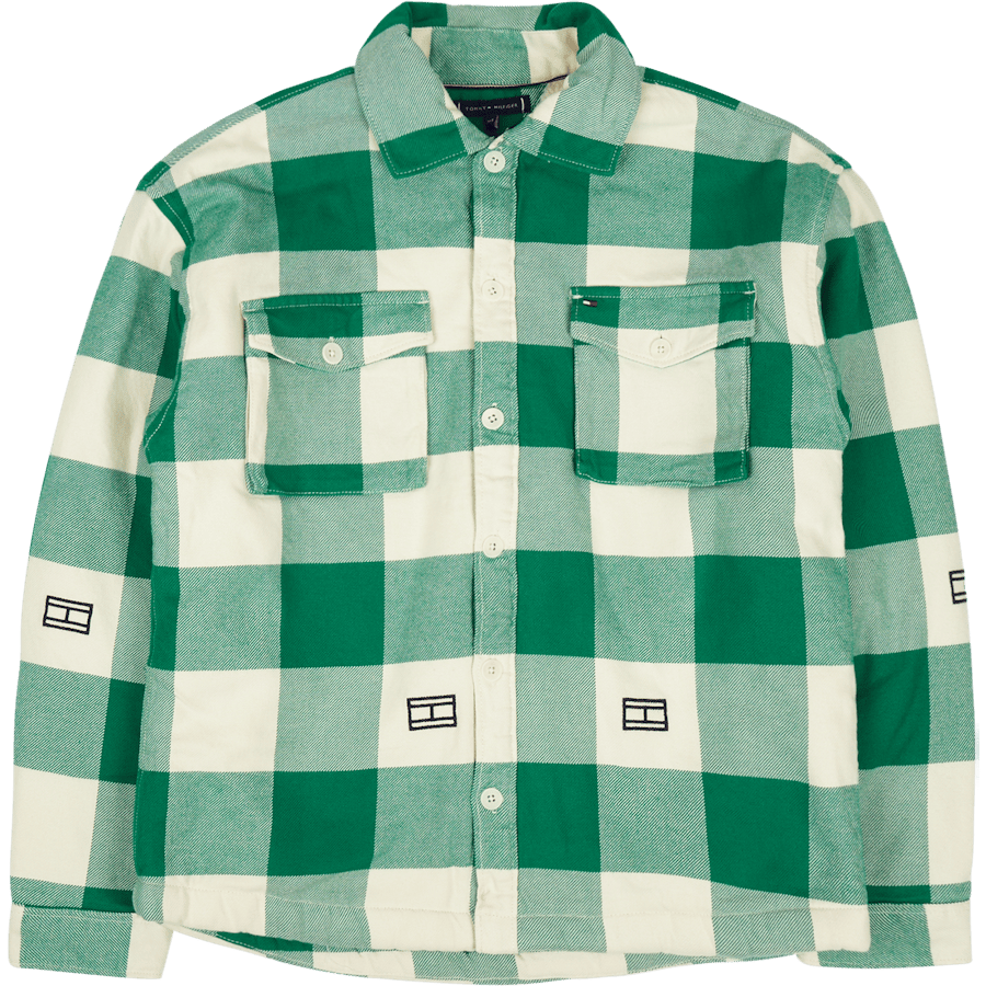 Sherpa Lined Checked Shirt Green