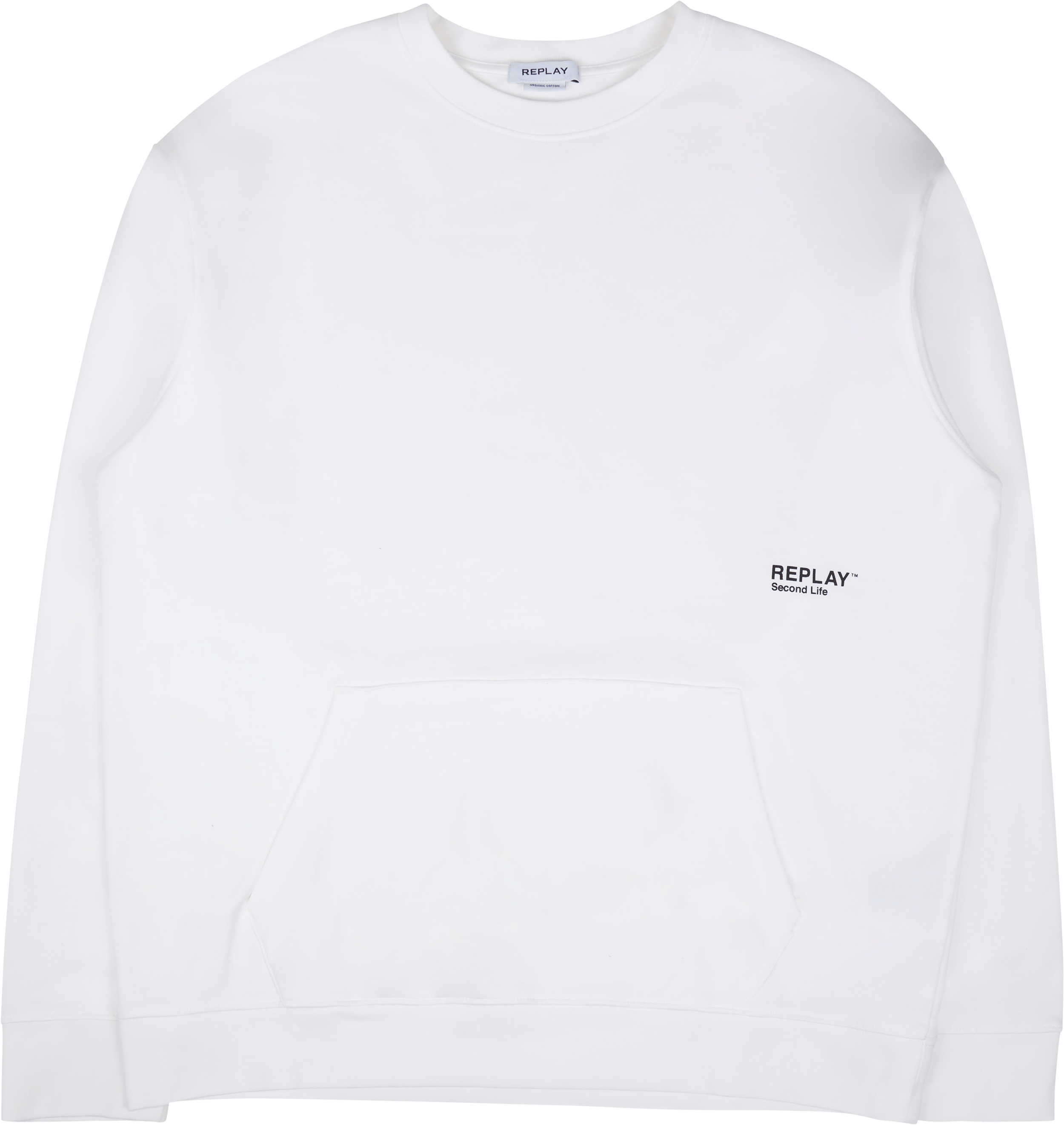 Replay Logo Crew Neck Sweatshirt 801 Chalk