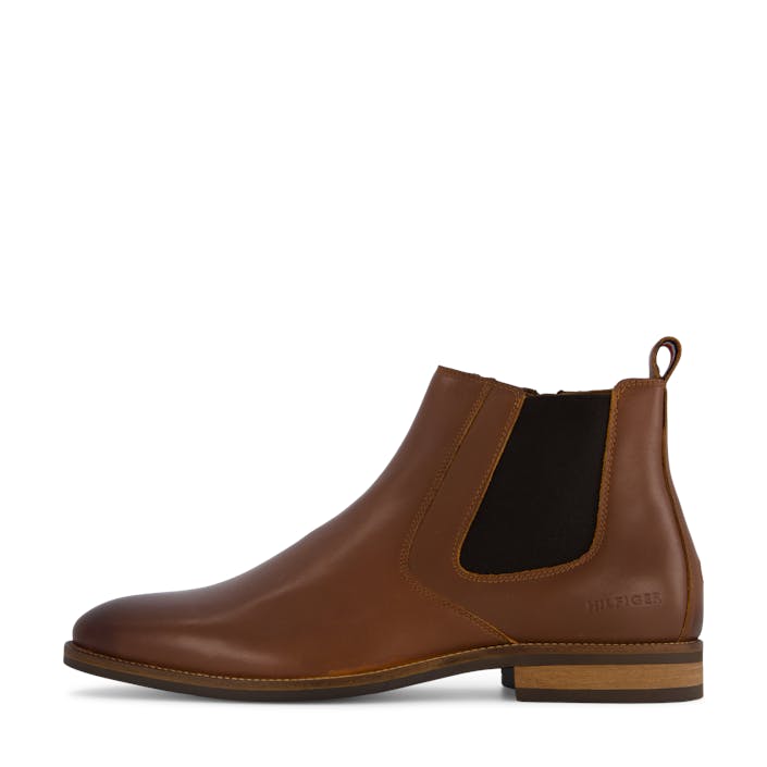 Essential Hilfiger Lth Chelsea Cognac, Male, Chaussures, Bottes, chelsea boots, Marron, EU 42