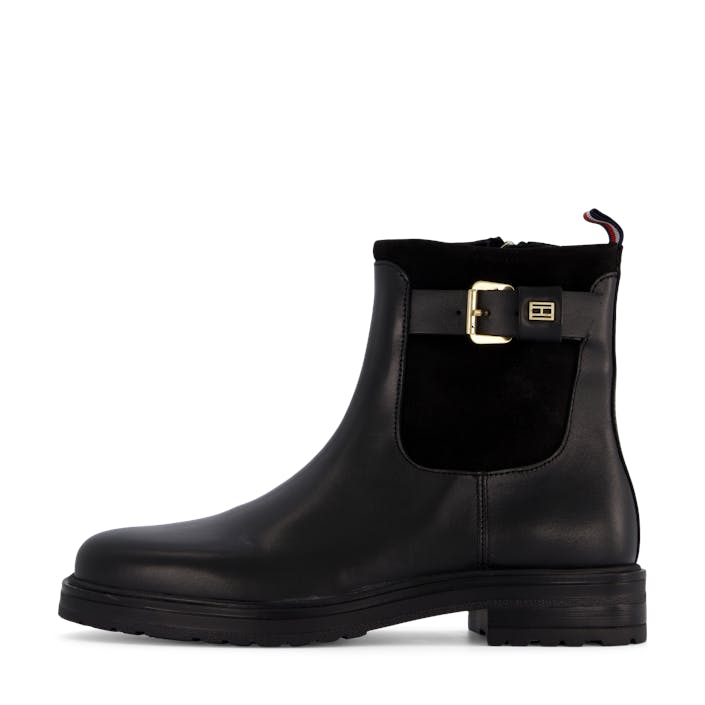 Belt Bootie Material Mix Black, Female, Shoes, Boots, chelsea boots, Black, EU 36