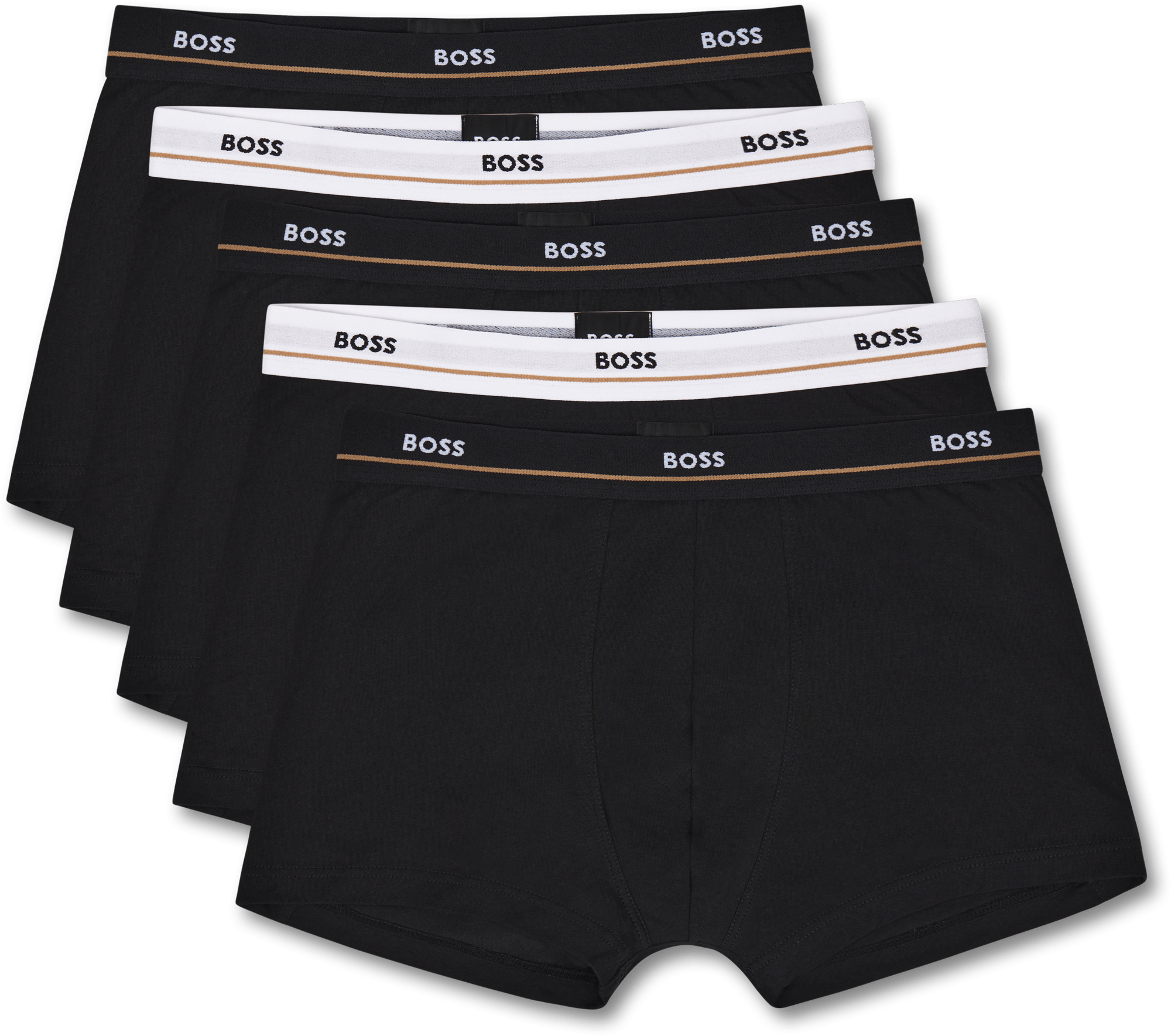 Boss 5 Pack Mens Trunk, Male, Apparels, Underwear, Black, XL