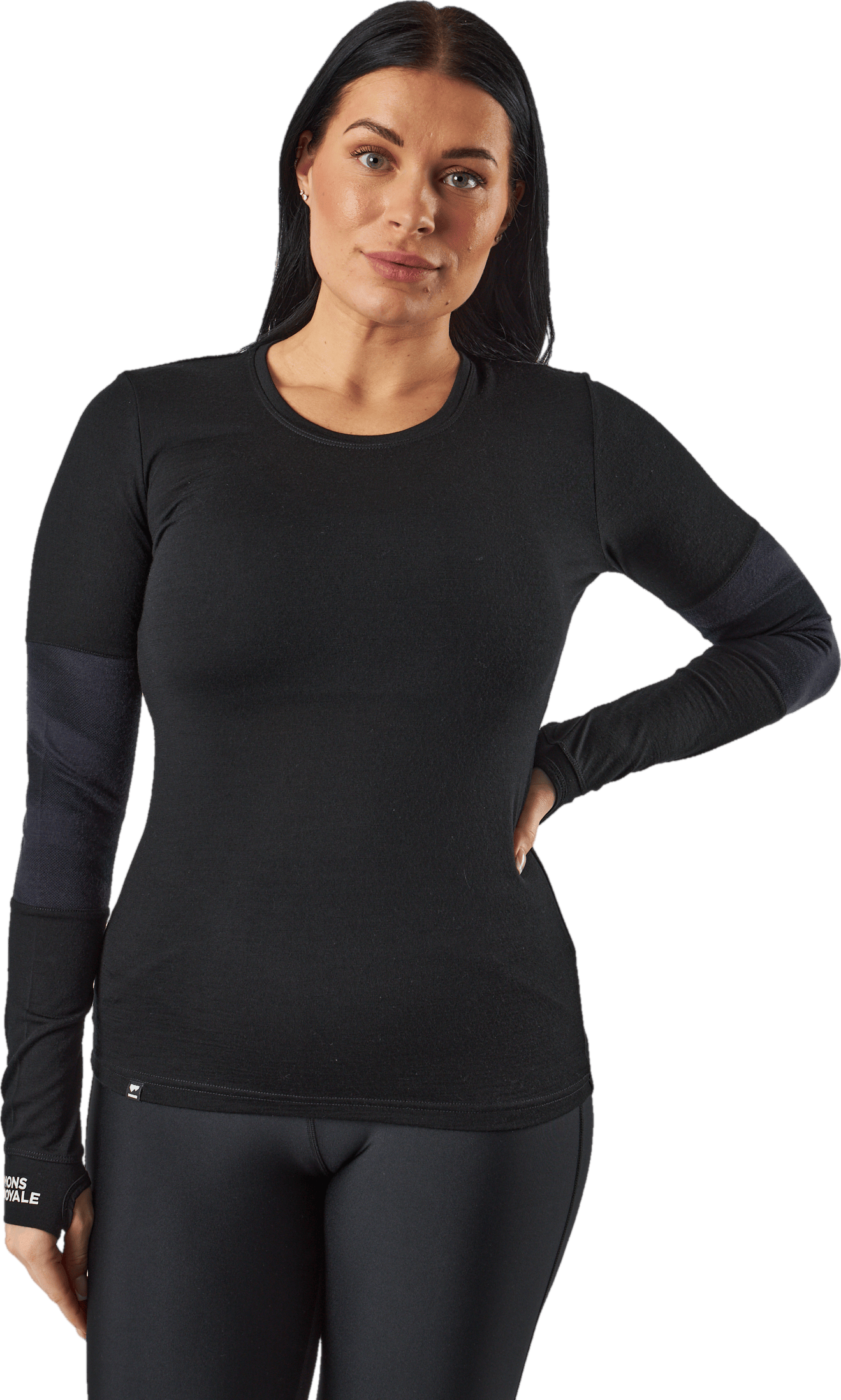 Mons Royale Cornice Long Sleev Black, Female, Apparels, base layers, Black, S